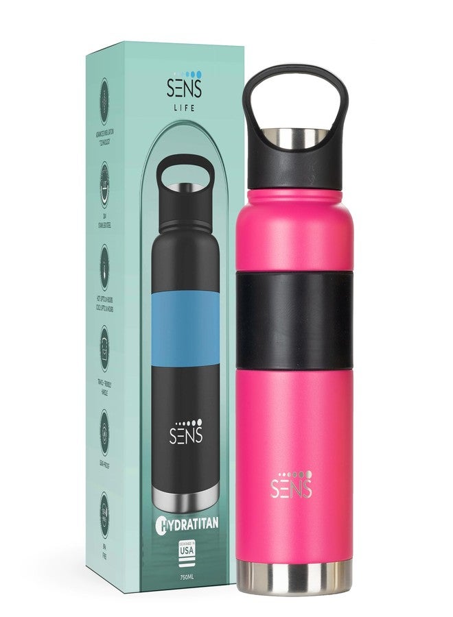 SENS HydraTitan Stainless Steel Bottle with Advanced Insulation Technology, Hot or Cold up to 24 Hours | Leak Proof |BPA Free |Gym Bottle | Adults |750ml | Pink - Image 1